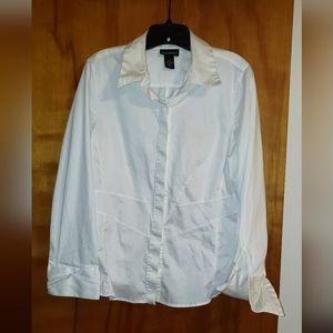 NWOT white Tuxedo shirt Lane Bryant 14/16 Final Drop